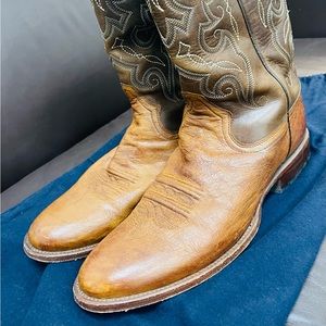 Exotic smooth ostrich leather Men boots